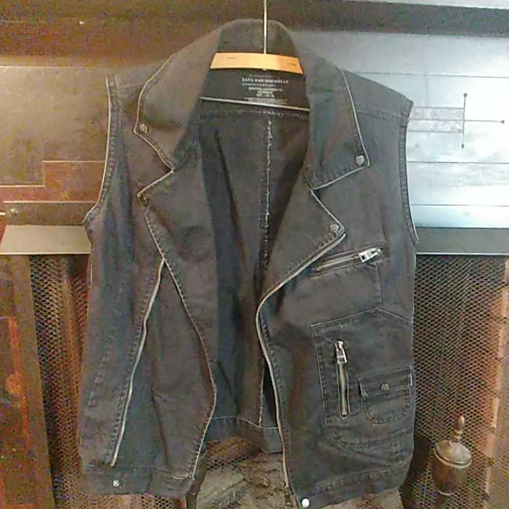 Denim Vest | Zara | Removable Hood